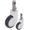 Rodes pivotants de control central de metall, TPU i ABS per a llit mèdic, subjecció tipus planç buit, 125x32x158mm 2-pack