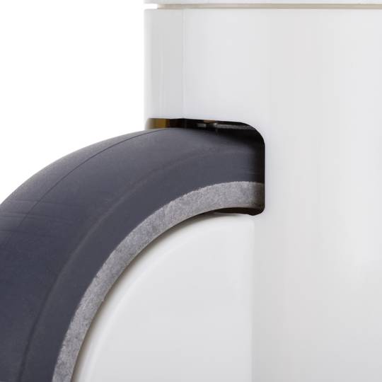 Rodes pivotants de control central de metall, TPU i ABS per a llit mèdic, subjecció tipus planç buit, 125x32x158mm 2-pack