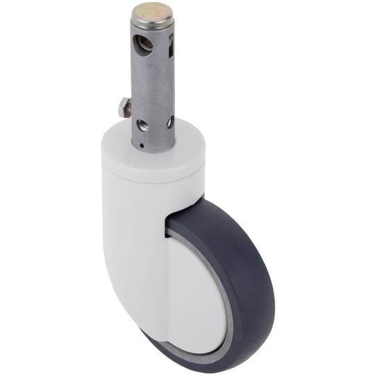 Rodes pivotants de control central de metall, TPU i ABS per a llit mèdic, subjecció tipus planç buit, 125x32x158mm 2-pack