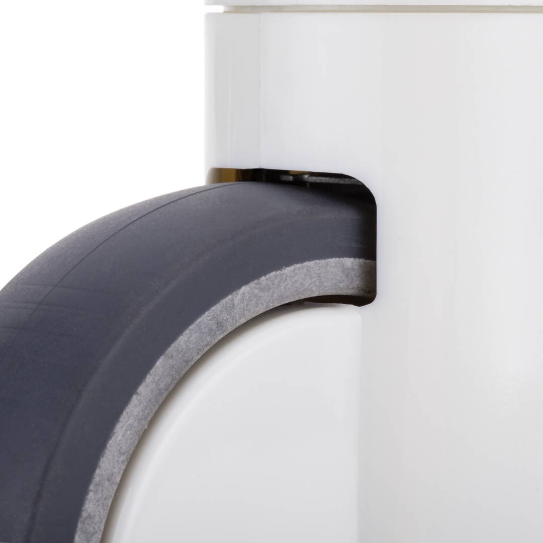 Zwenkwielen met centrale bediening voor medisch bed, klemming met holle steel, 150x32x183 mm, set van 2