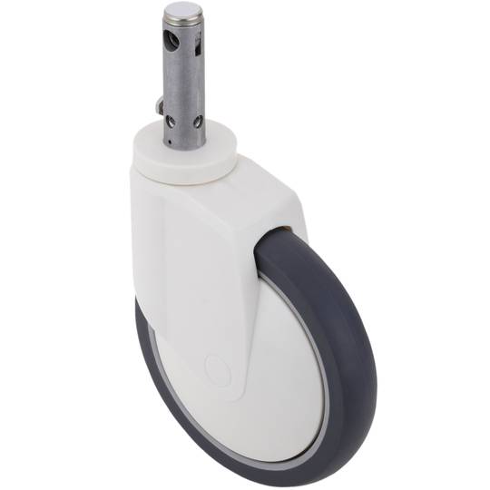 Roda pivotant de control central per a llit mèdic, subjecció tipus planç buit 28x96,8mm, 200x35x245mm