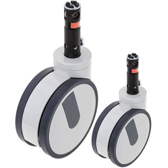 Rodes dobles pivotants de control central per a llit mèdic, subjecció tipus planç buit, 150x70x185mm 2-pack