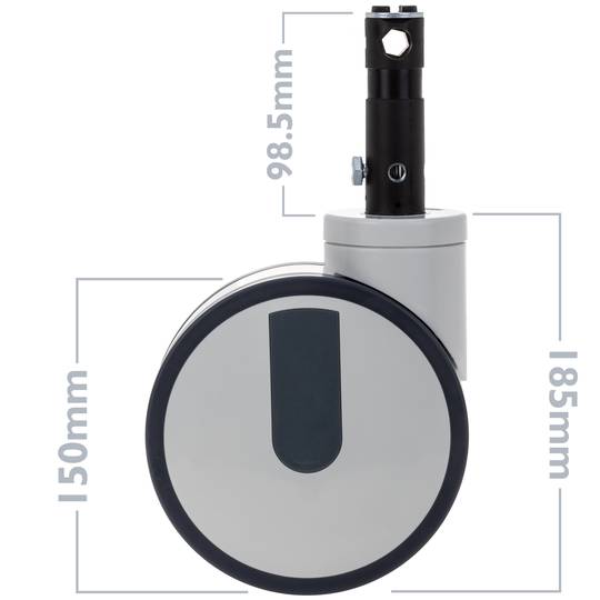 Rodes dobles pivotants de control central per a llit mèdic, subjecció tipus planç buit, 150x70x185mm 2-pack