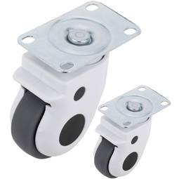 Kółka obrotowe metalowe, TPR i ABS do łóżka medycznego, mocowanie płytowe, 75x32x108mm 2-pak