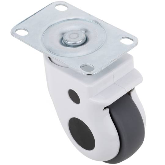 Rodes pivotants de metall, TPR i ABS per a llit mèdic, subjecció tipus placa, 75x32x108mm 2-pack