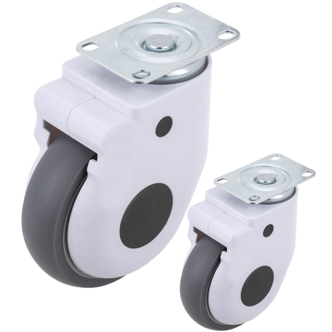Rotelle girevoli in metallo, TPR e ABS per letto medico, piastra di bloccaggio, 100x32x133mm 2-pack