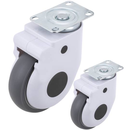 Rotelle girevoli in metallo, TPR e ABS per letto medico, piastra di bloccaggio, 100x32x133mm 2-pack