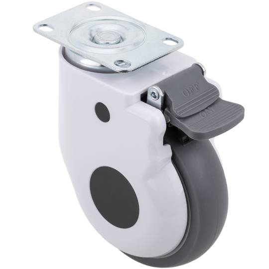 Metall-, TPR- und ABS-Lenkrollen für medizinisches Bett, Plattenklemmung, 125x32x158mm, 2er-Pack