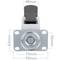 Rodes pivotants de metall, TPR i ABS per a llit mèdic, fre unidireccional i subjecció tipus placa, 75x32x108mm 2-pack