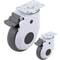 Metal, TPR and ABS Swivel Casters for Medical Bed, One Way Brake and Plate Type Clamping, 100x32x133mm 2-pack