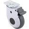 Metal, TPR and ABS Swivel Casters for Medical Bed, One Way Brake and Plate Type Clamping, 100x32x133mm 2-pack