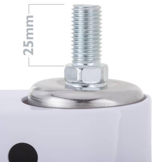 Metal, TPR and ABS Swivel Casters for Medical Bed, One Way Brake and Thread Type Fastening, 100x32x133mm 2-pack