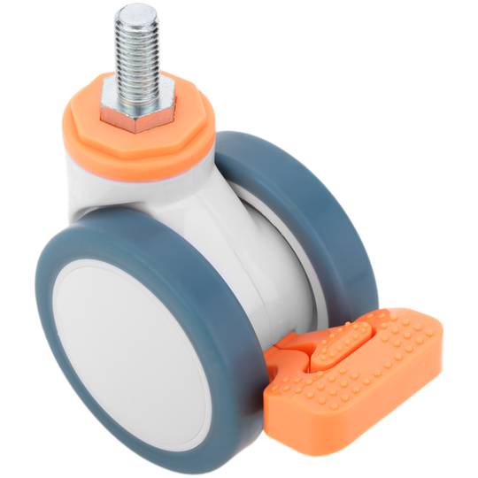 PU ABS Lenkrollen für medizinisches Bett, Einweg Bremse und Gewindebefestigung, 75 x 56 x 98 mm, 4er-Pack