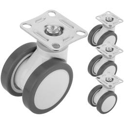 Obrotowe kółka PU&ABS do łóżka medycznego, mocowanie płytowe, 75x56x98mm 4-pak