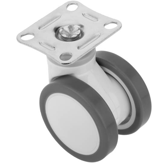 Obrotowe kółka PU&ABS do łóżka medycznego, mocowanie płytowe, 75x56x98mm 4-pak