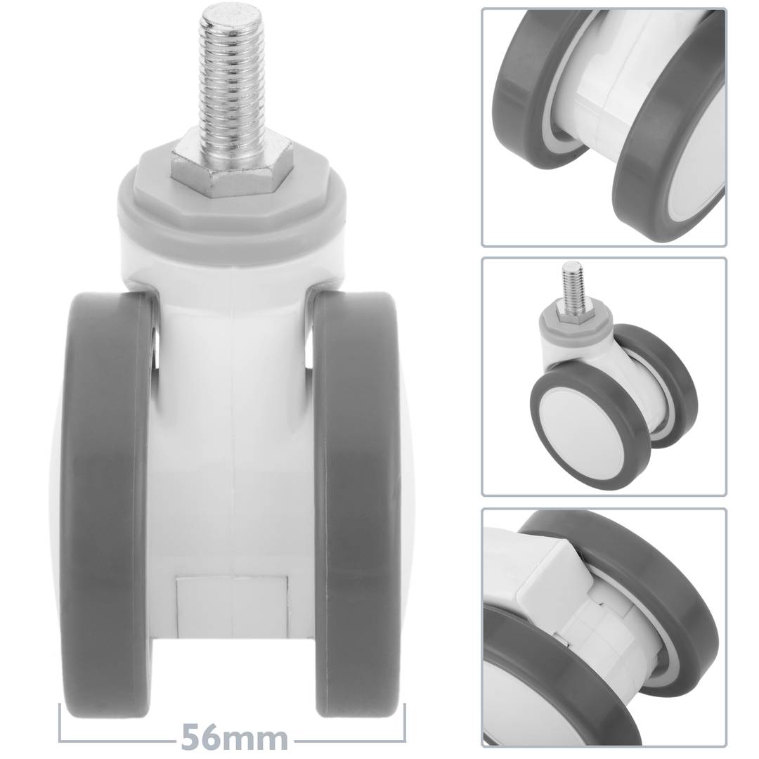 PU&ABS zwenkwielen voor medisch bed, schroefbevestiging, 75x56x98mm 4-pack