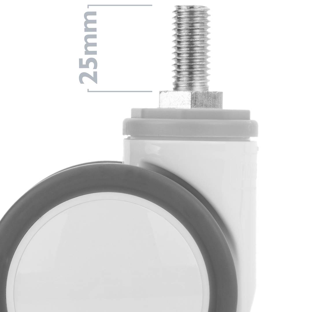 PU&ABS zwenkwielen voor medisch bed, schroefbevestiging, 75x56x98mm 4-pack