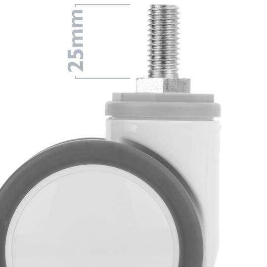 PU&ABS zwenkwielen voor medisch bed, schroefbevestiging, 75x56x98mm 4-pack
