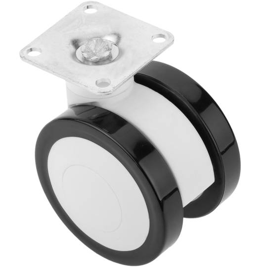 Rodes pivotants de PU i ABS per a llit mèdic, subjecció tipus placa, 65x45x68mm 4-pack