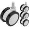 Ruote girevoli PU&ABS per lettino medico, fissaggio a vite M12x20, 65x45x73mm 4-pack colore bianco e nero