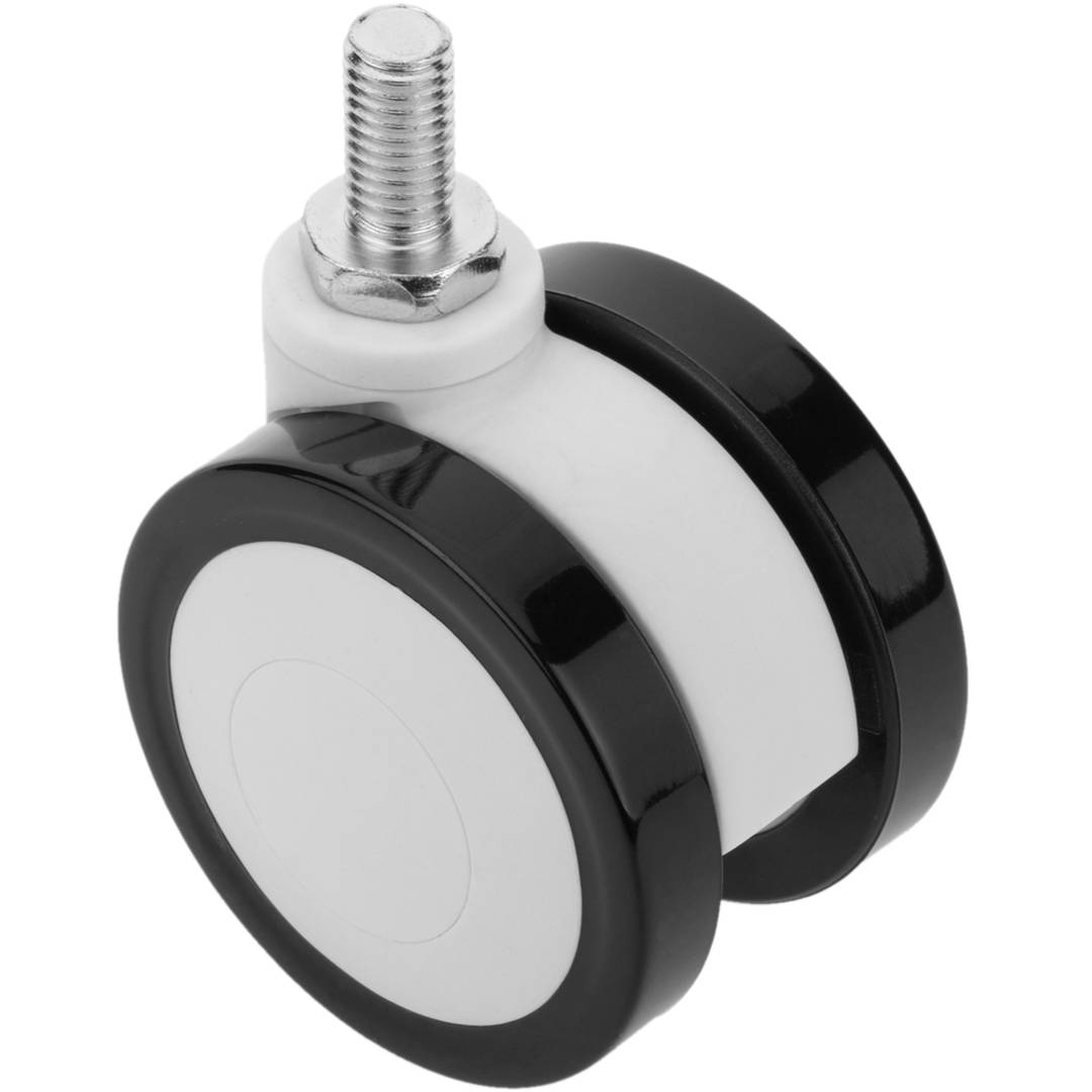 Ruote girevoli PU&ABS per lettino medico, fissaggio a vite M12x20, 65x45x73mm 4-pack colore bianco e nero