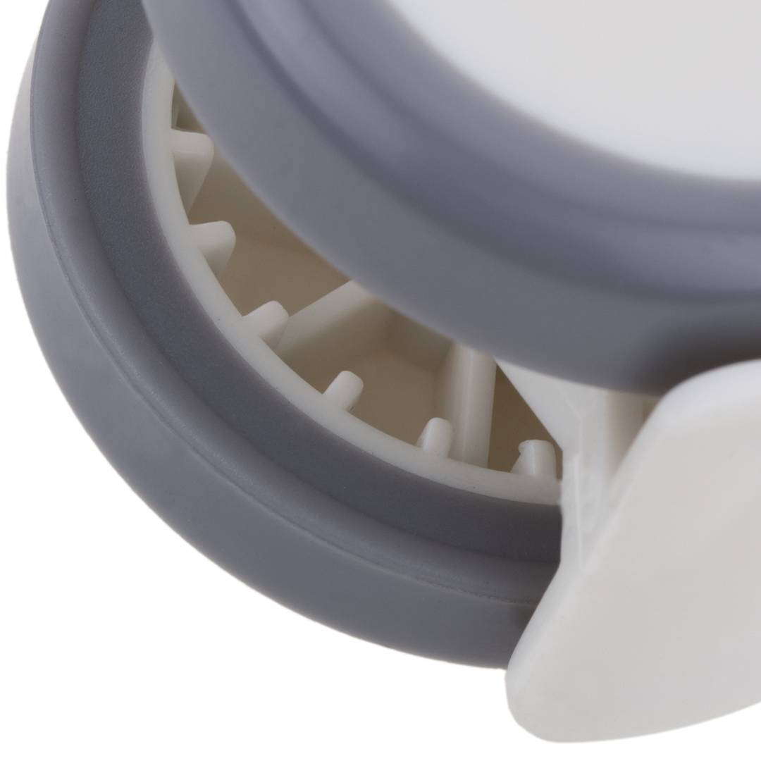 Hochwertige PU- und ABS-Lenkrollen, Plattenklemme, grau und weiß, 50 x 44,3 x 68 mm, 4er-Pack
