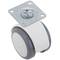 Hochwertige PU- und ABS-Lenkrollen, Plattenklemme, grau und weiß, 50 x 44,3 x 68 mm, 4er-Pack