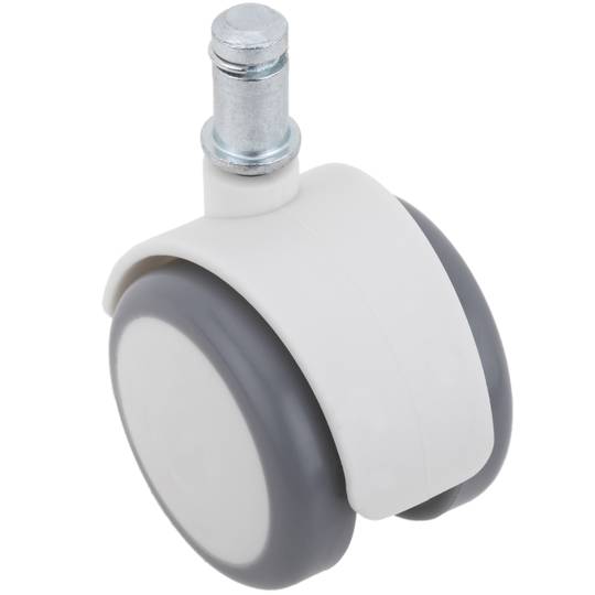 Rotelle girevoli in ABS e PU di alta qualità, tipo di bloccaggio con stelo ad anello 50x44.3x62mm Confezione da 4  Grigio Bianco
