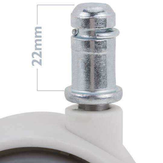 Rotelle girevoli in PU ABS alta qualità, freno unidirezionale tipo di bloccaggio con stelo ad anello 50x44.3x62mm confezione 4