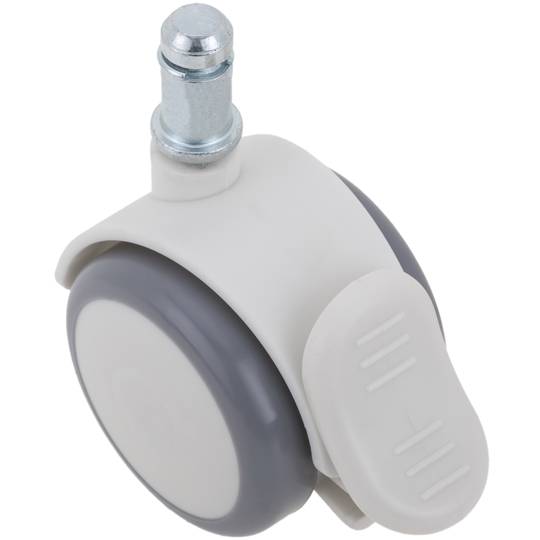Rotelle girevoli in PU ABS alta qualità, freno unidirezionale tipo di bloccaggio con stelo ad anello 50x44.3x62mm confezione 4
