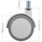 Ruote piroettanti in PU e ABS, fissaggio con filettatura M10x15, grigie e bianche, 50x44,3x63,5mm, pacco