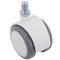 Ruote piroettanti in PU e ABS, fissaggio con filettatura M10x15, grigie e bianche, 50x44,3x63,5mm, pacco