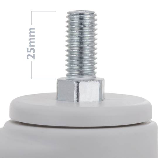 PU&ABS zwenkwielen voor medisch bed, eenrichtingsrem en schroefbevestiging, 100x23x133mm 2-pack