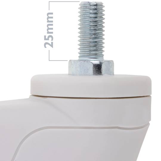 PU ABS Lenkrollen für medizinisches Bett, Einweg Bremse und Gewindebefestigung, 100x32x135mm, 2er-Pack