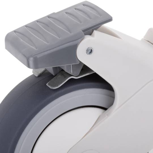 PU ABS Lenkrollen für medizinisches Bett, Einweg Bremse und Gewindebefestigung, 100x32x135mm, 2er-Pack