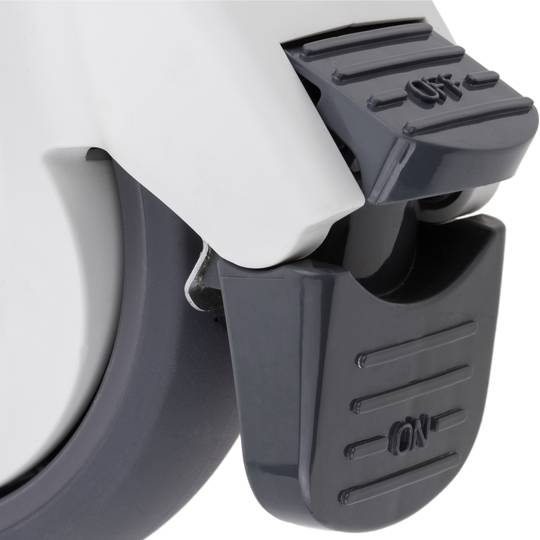 Roulettes pivotantes PU&ABS pour lit médicalisé, frein unidirectionnel et fixation à filetage, 125x32x158mm 2-pack
