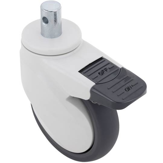 Rodes pivotants per a llit mèdic, fre unidireccional i subjecció tipus planç buit, 125x32x165mm 2-pack