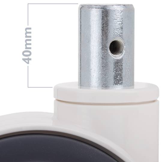 PU/ABS-Doppellenkrollen für medizinisches Bett, Einwegbremse und Hohlschaft-Klemmung, 125 x78 x 145 mm, 2er-Pack