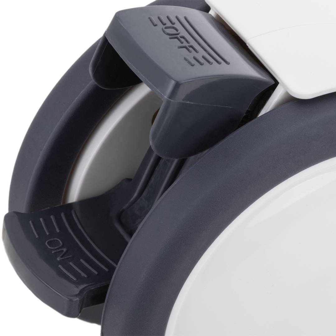 PU/ABS-Doppellenkrollen für medizinisches Bett, Einwegbremse und Hohlschaft-Klemmung, 125 x78 x 145 mm, 2er-Pack