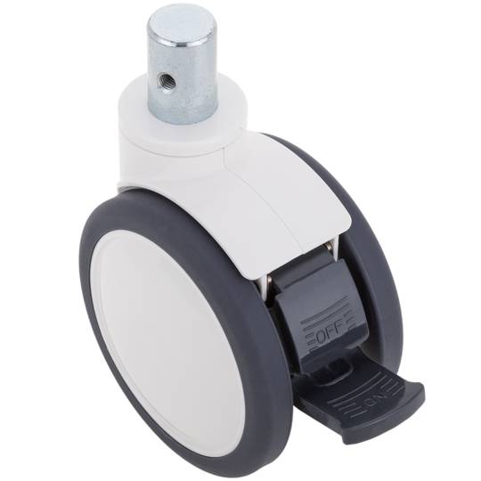 PU/ABS-Doppellenkrollen für medizinisches Bett, Einwegbremse und Hohlschaft-Klemmung, 125 x78 x 145 mm, 2er-Pack