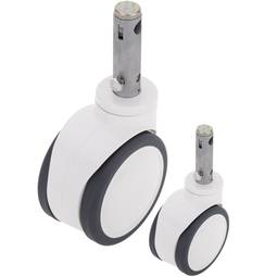 Podwójne obrotowe kółka PU i ABS do łóżka medycznego, mocowanie typu drążonego 28x96,8 mm, 125x76x152mm 2 sztuki