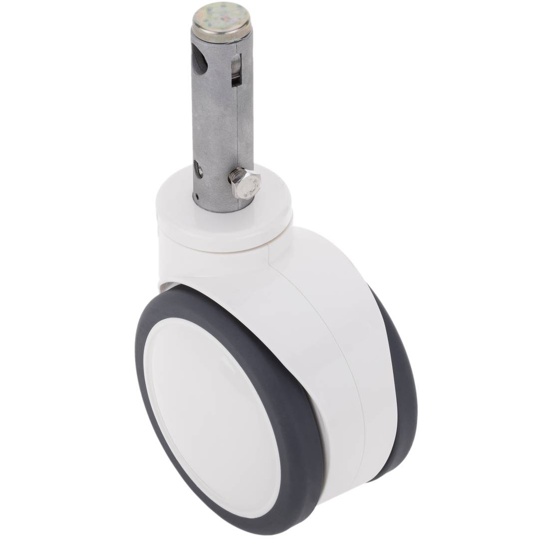 PU&ABS dubbele zwenkwielen voor medisch bed, holle steel Type klemming 28x96,8 mm, 125x76x152 mm 2 stuks