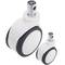Rodes pivotants dobles de control central PU i ABS per a llit mèdic, subjecció tipus planç buit 32x50mm, 125x76x152mm 2pack