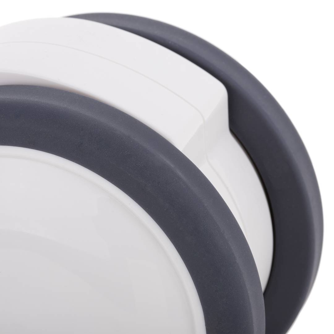 Rodes pivotants dobles de control central PU i ABS per a llit mèdic, subjecció tipus planç buit 32x50mm, 125x76x152mm 2pack