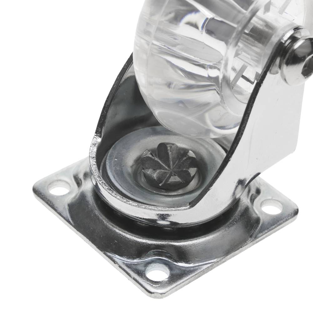 Roda pivotant industrial de poliuretà i PVC transparent sense fre 50 mm