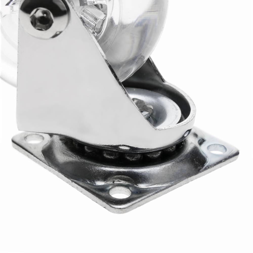 Roda pivotant industrial de poliuretà i PVC transparent sense fre 50 mm