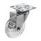 Rueda pivotante industrial de poliuretano y PVC transparente sin freno 75 mm