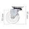 Rueda pivotante industrial de poliuretano y PVC transparente sin freno 75 mm