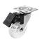 Industrial wheel swivel castor of polyurethane and PVC transparent with brake 75 mm