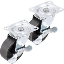 Industrial pivoting wheels in metal with brake 50mm 2 units